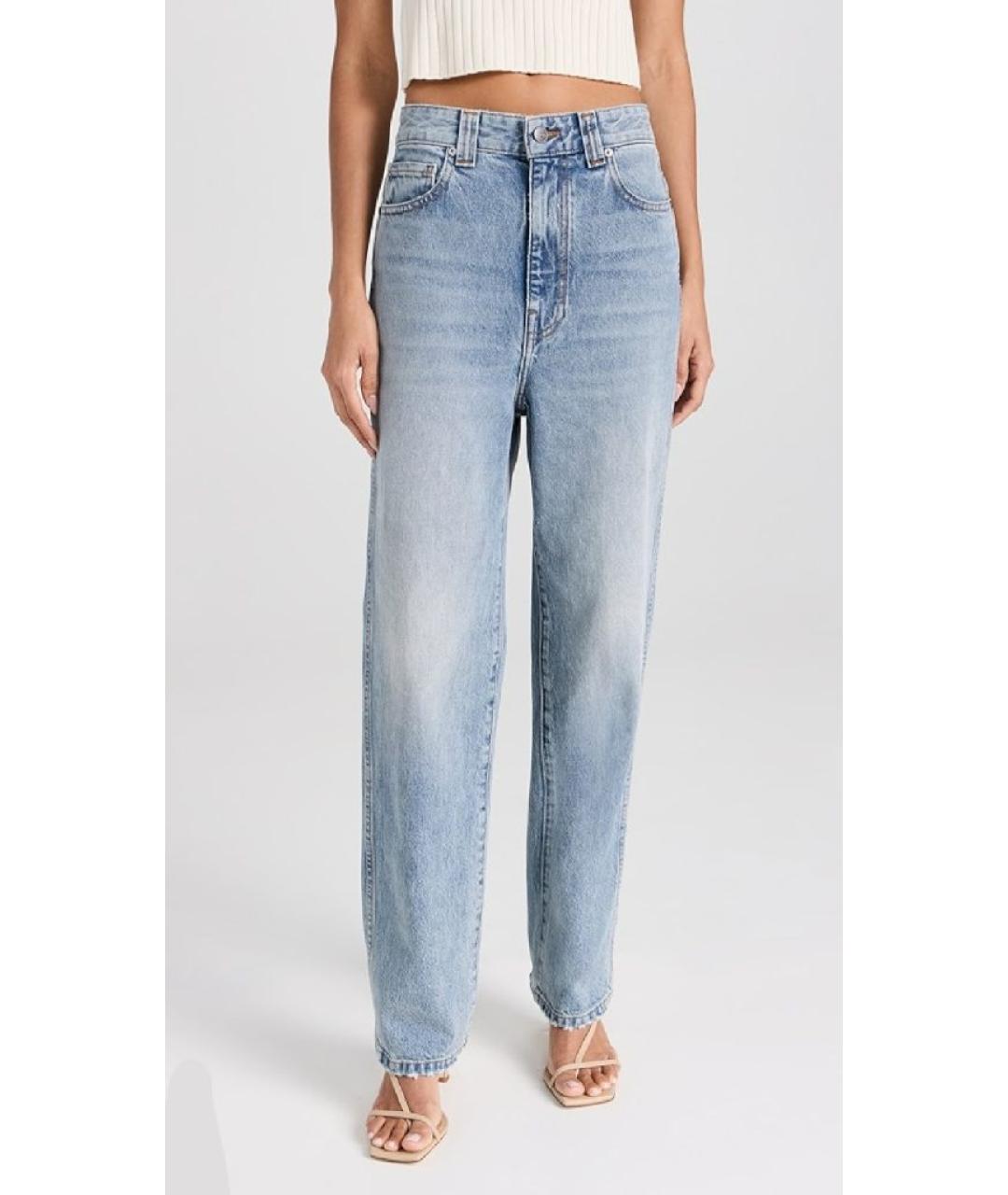 KHAITE Голубые хлопковые прямые джинсы, фото 8