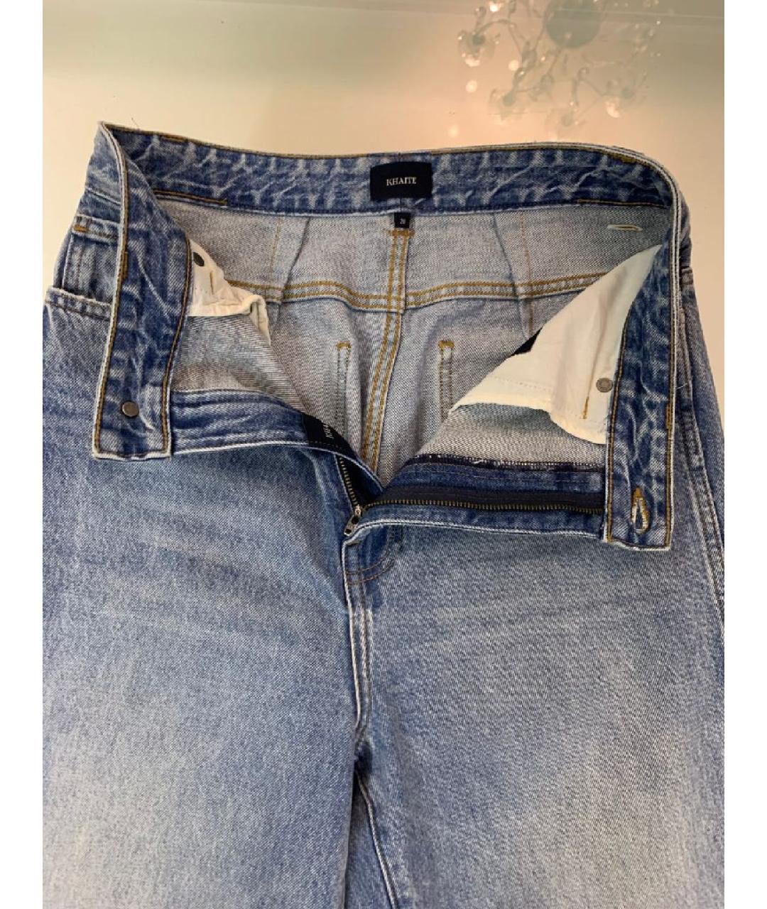 KHAITE Голубые хлопковые прямые джинсы, фото 5