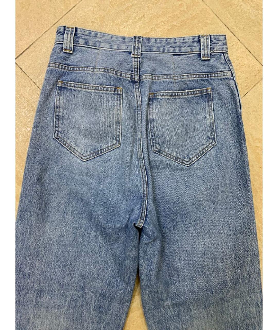 KHAITE Голубые хлопковые прямые джинсы, фото 4