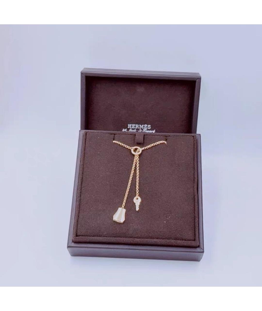 HERMES Розовое колье из розового золота, фото 2