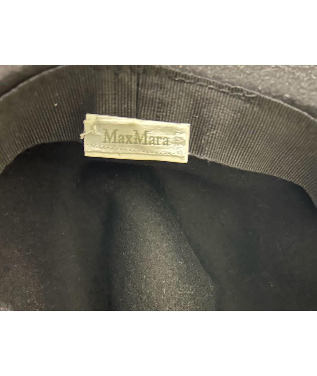 MAX MARA Черная шерстяная шляпа, фото 3