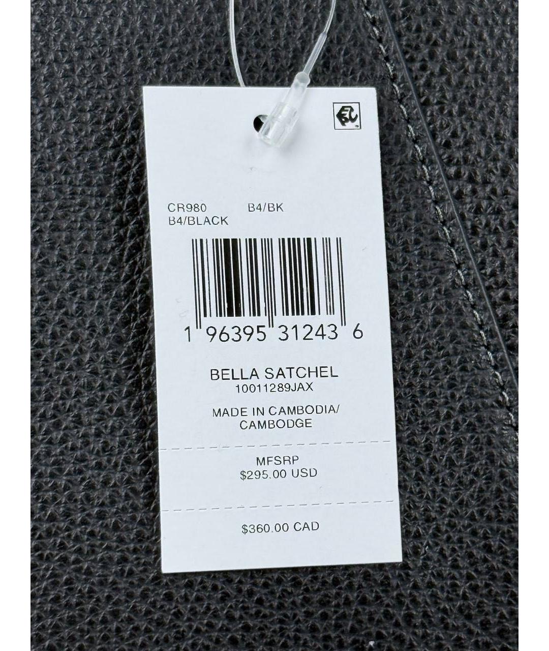 COACH Черная кожаная сумка с короткими ручками, фото 5