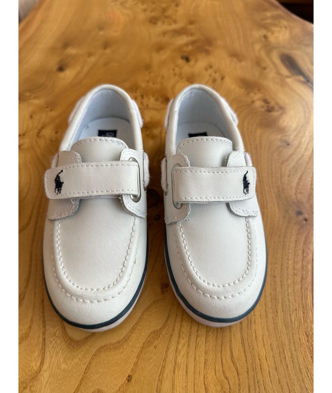 POLO RALPH LAUREN Белые кожаные лоферы/мокасины, фото 2