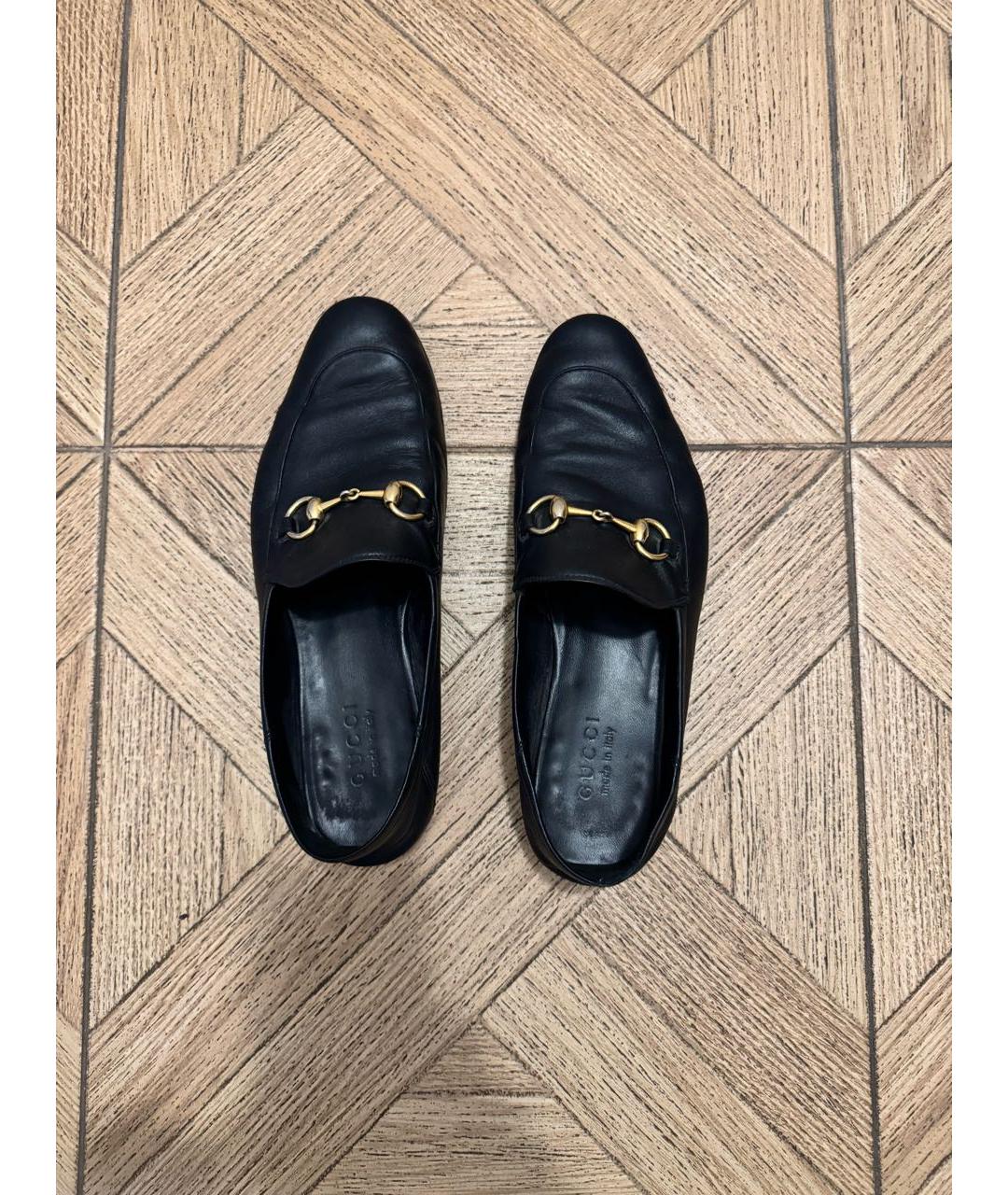 GUCCI Черные кожаные лоферы, фото 3