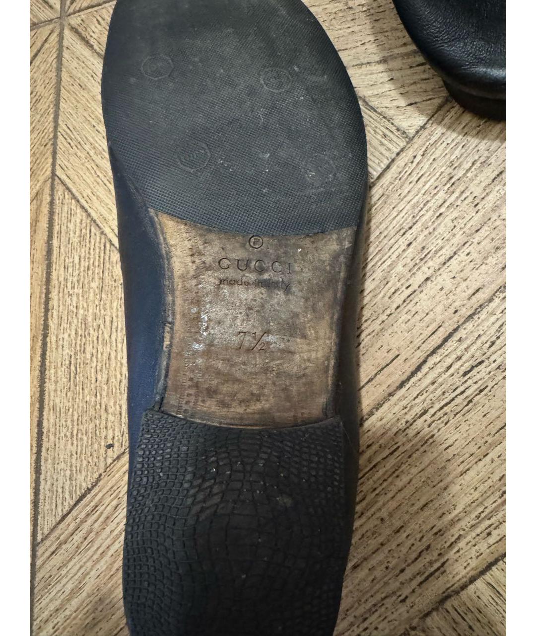 GUCCI Черные кожаные лоферы, фото 6