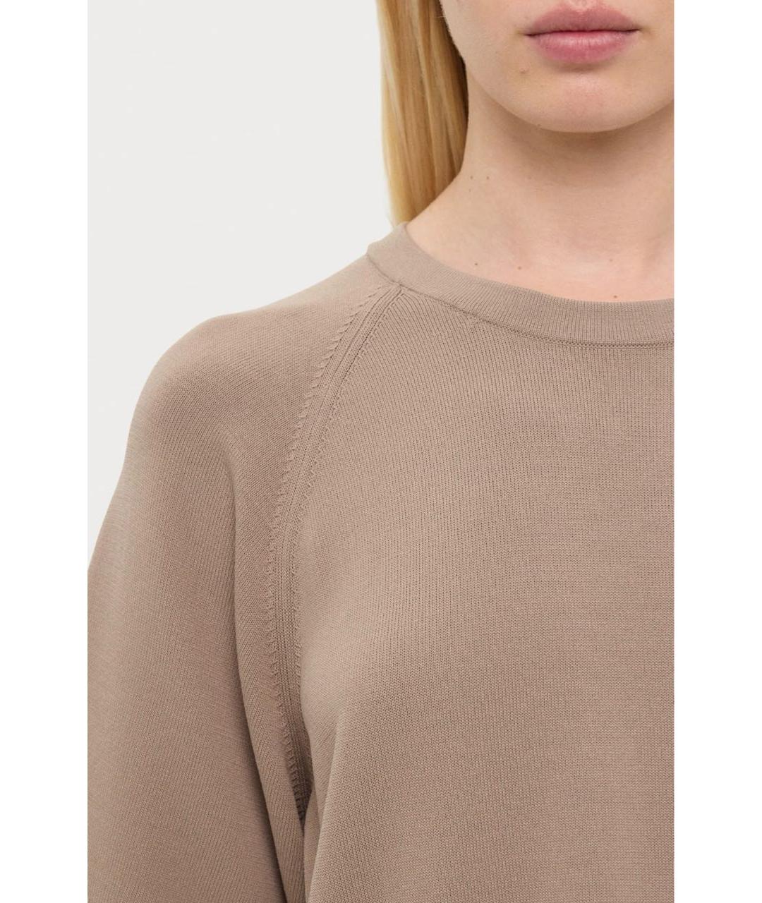 MAX MARA Бежевое вискозное повседневное платье, фото 4