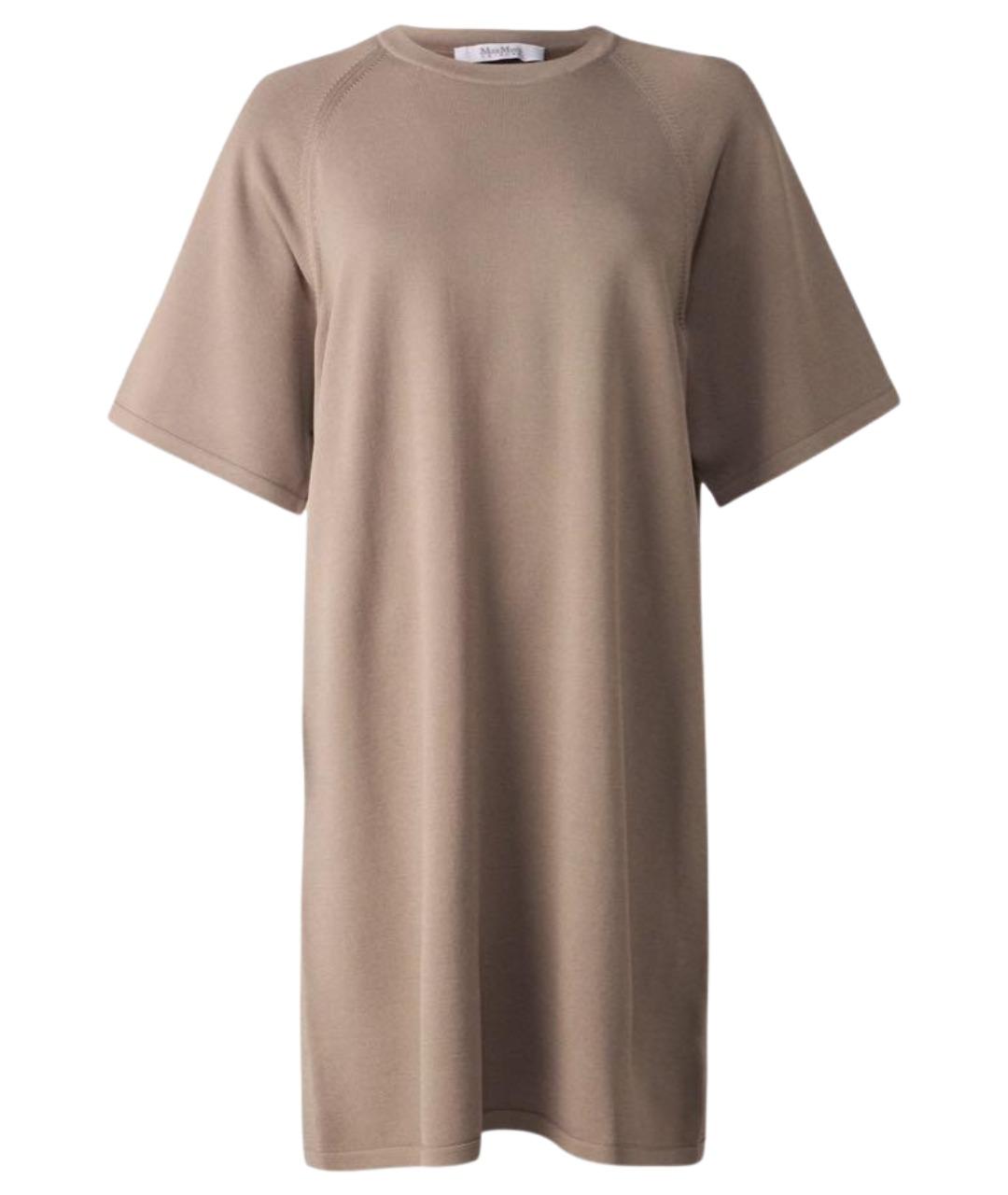 MAX MARA Бежевое вискозное повседневное платье, фото 1