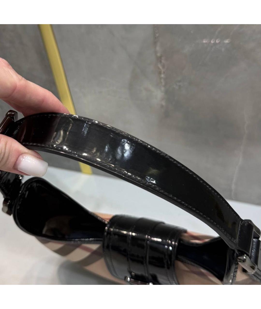 BURBERRY Кожаная сумка с короткими ручками, фото 7