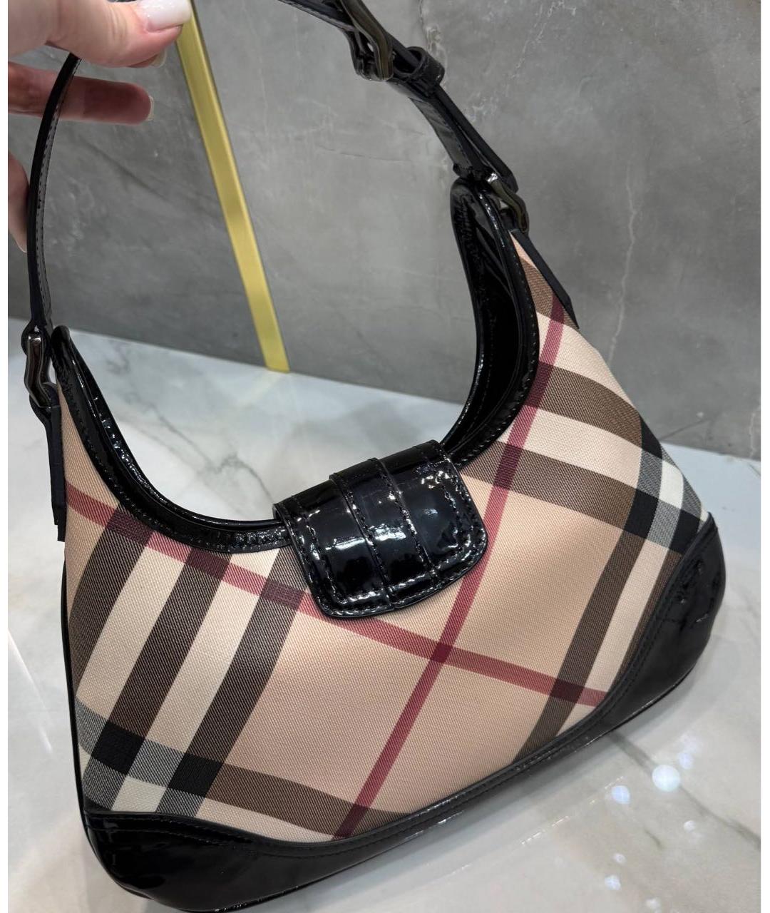 BURBERRY Кожаная сумка с короткими ручками, фото 3