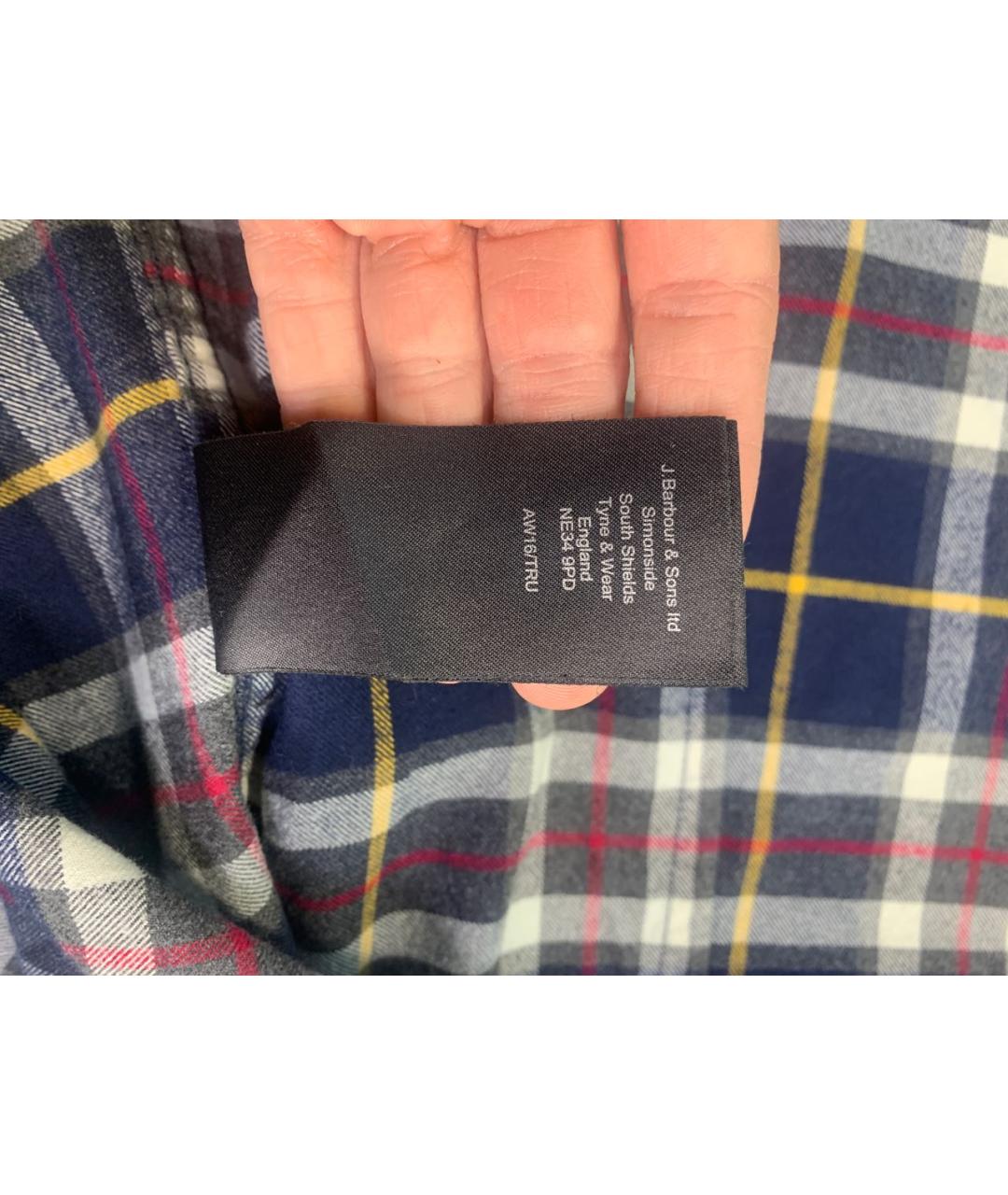 BARBOUR Темно-синяя хлопковая кэжуал рубашка, фото 5