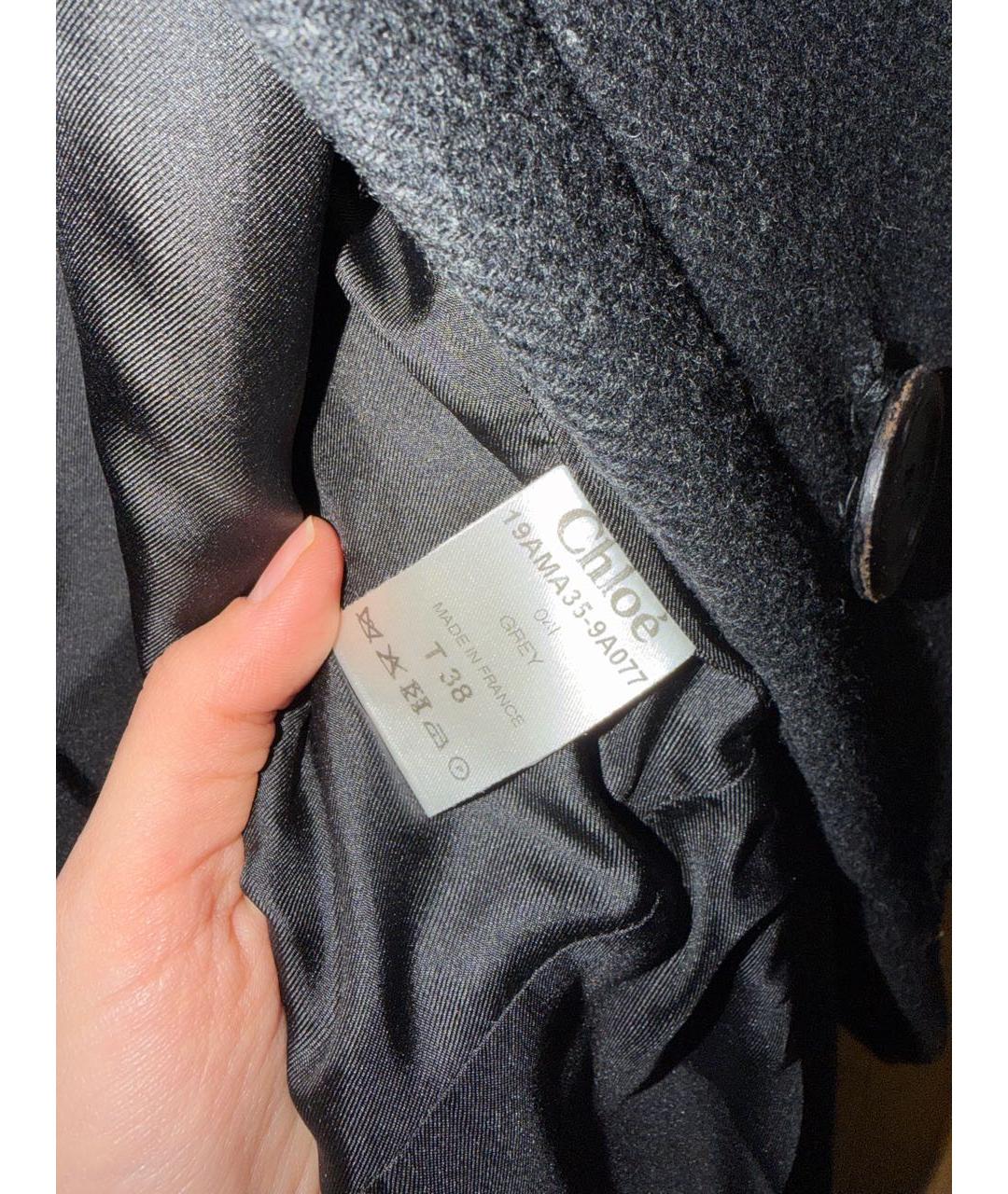 CHLOE Серое шерстяное пальто, фото 6