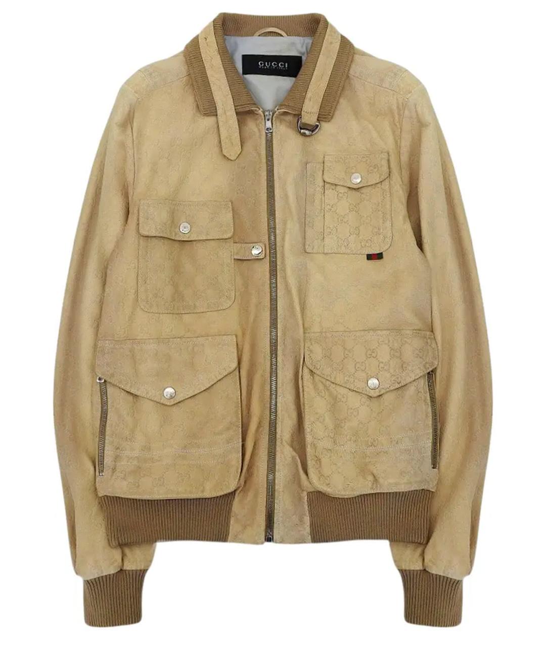 GUCCI Бежевая замшевая куртка, фото 1