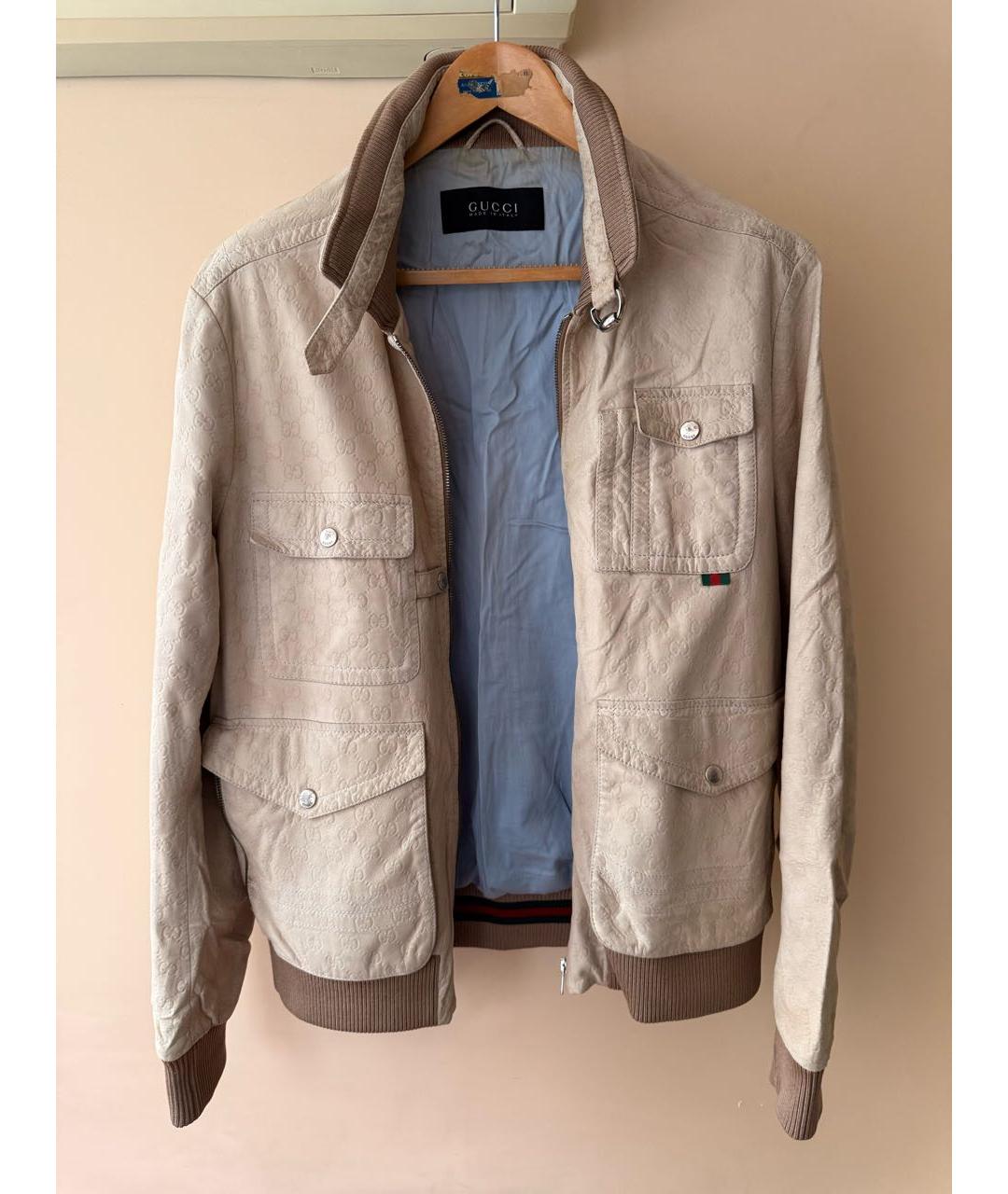 GUCCI Бежевая замшевая куртка, фото 7