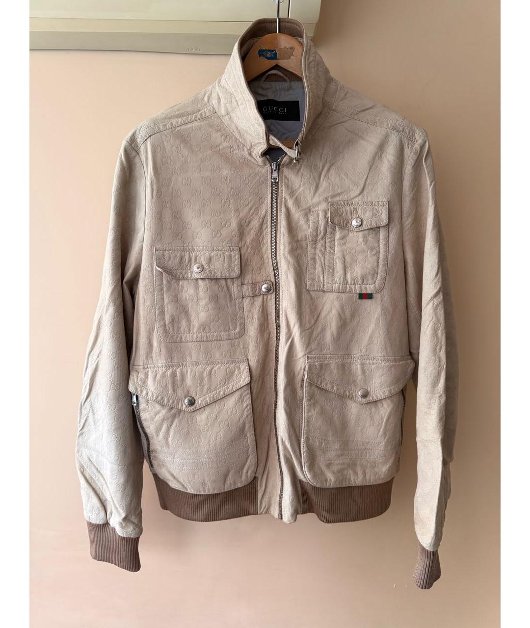 GUCCI Бежевая замшевая куртка, фото 9