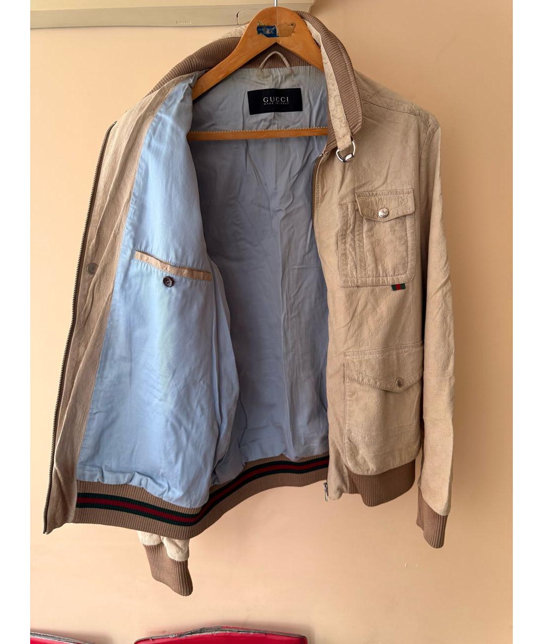 GUCCI Бежевая замшевая куртка, фото 8