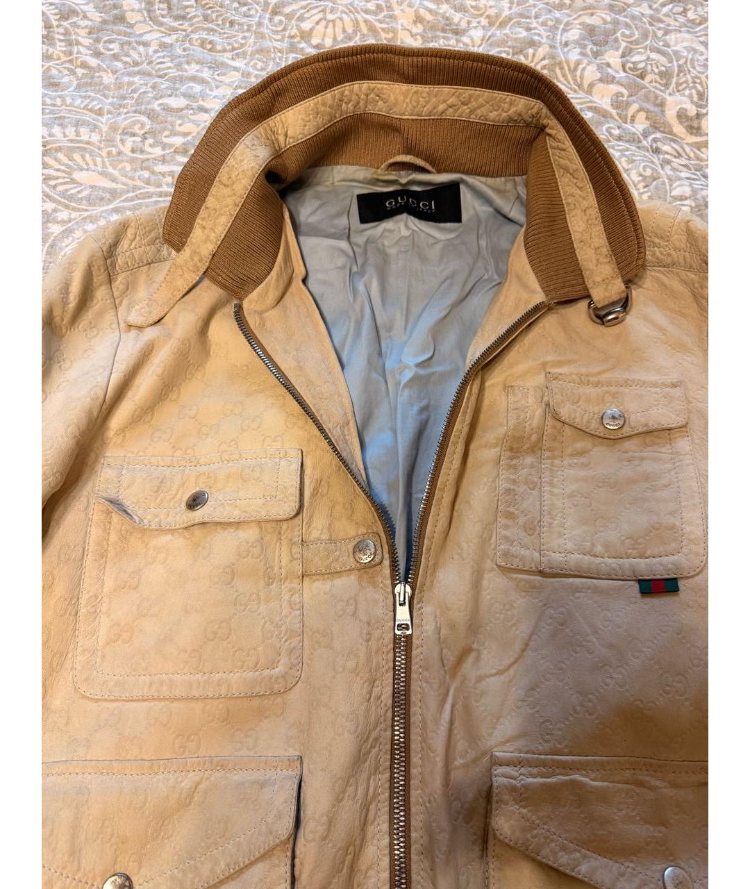GUCCI Бежевая замшевая куртка, фото 3