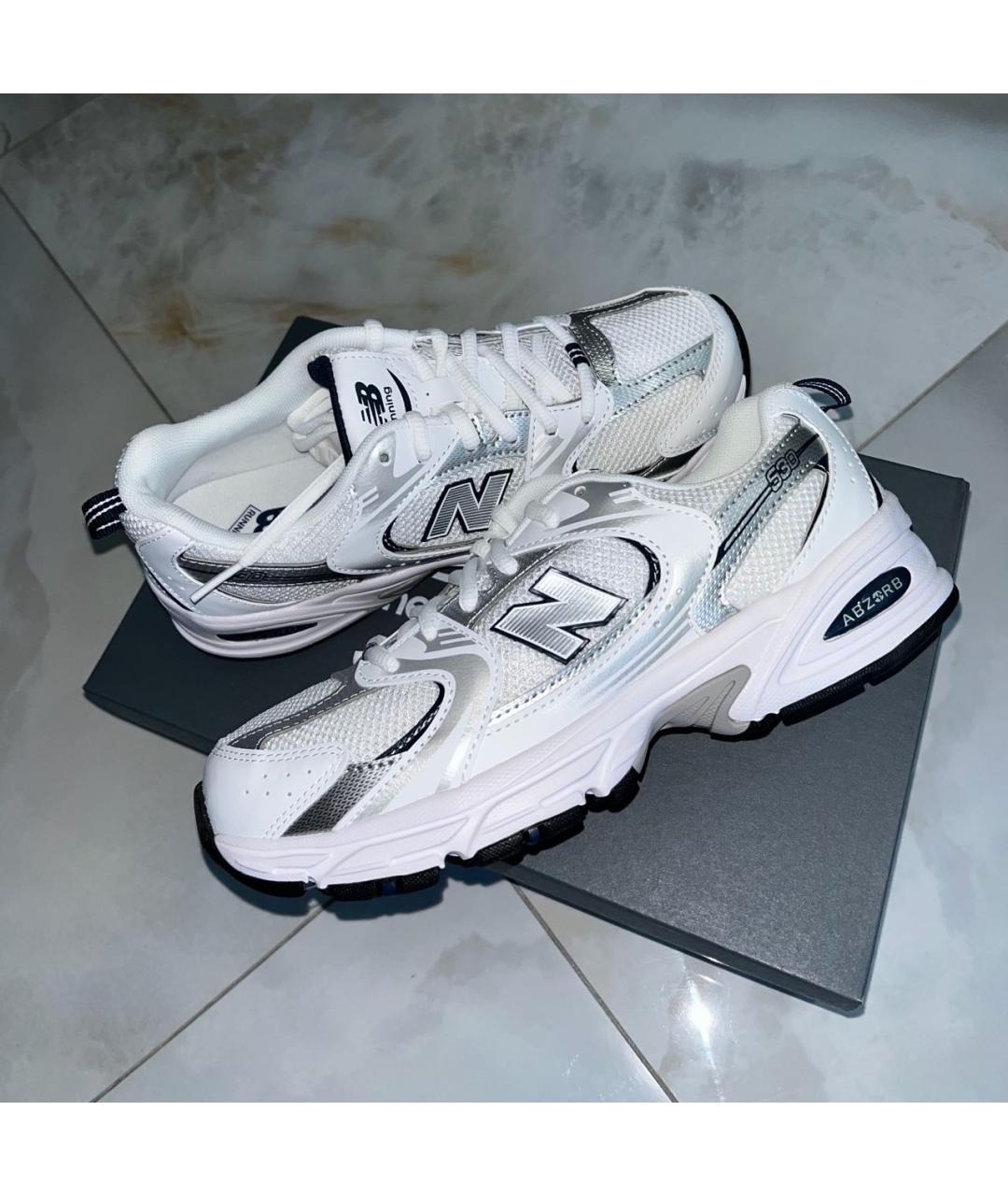 NEW BALANCE Белые кожаные кроссовки, фото 3