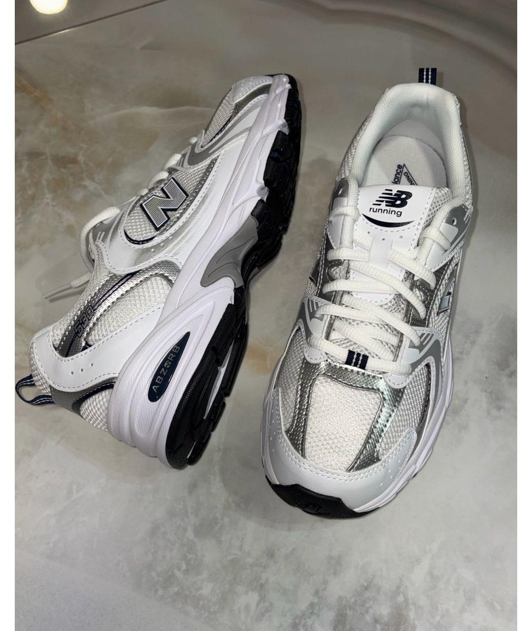 NEW BALANCE Белые кожаные кроссовки, фото 8