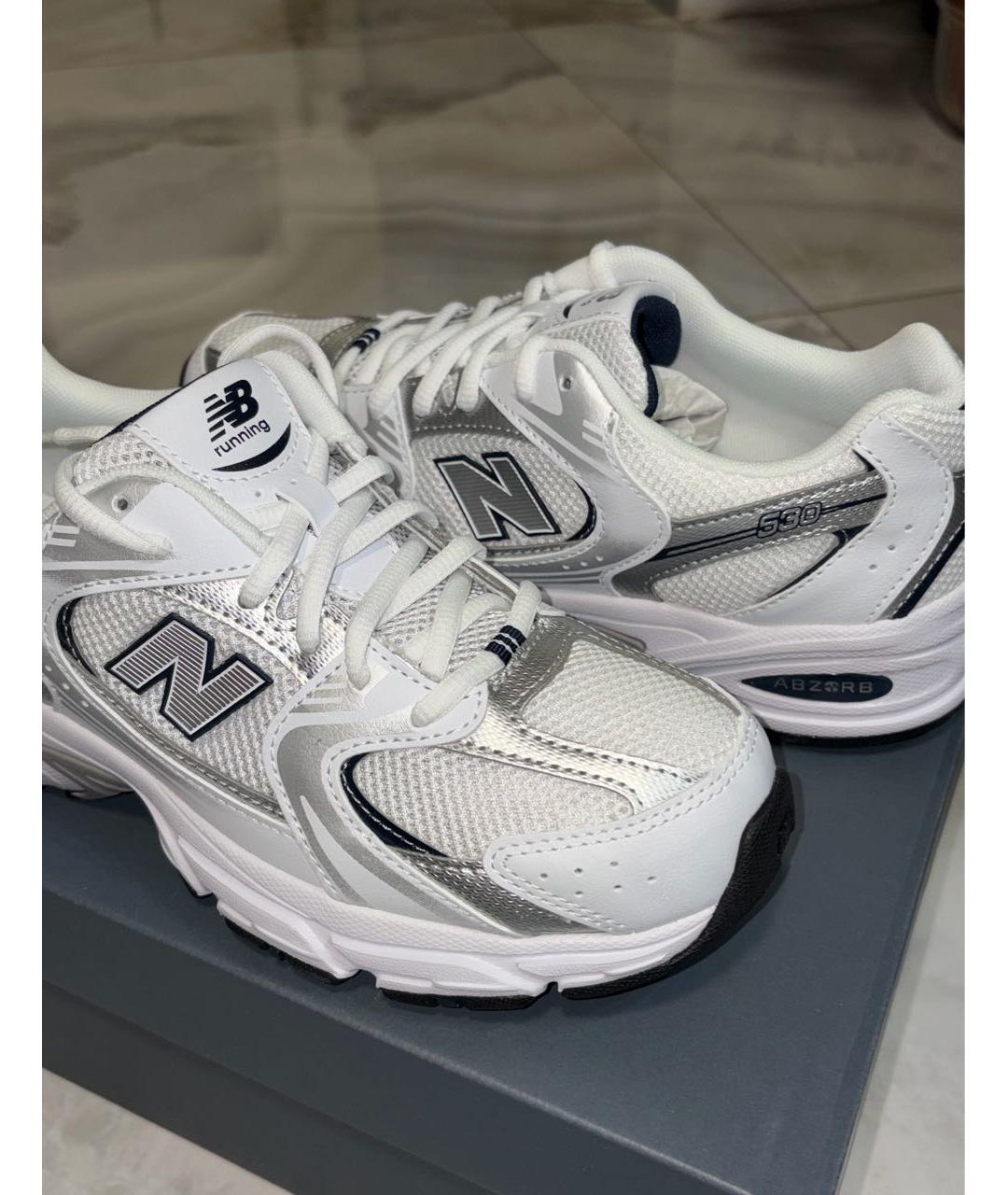 NEW BALANCE Белые кожаные кроссовки, фото 4