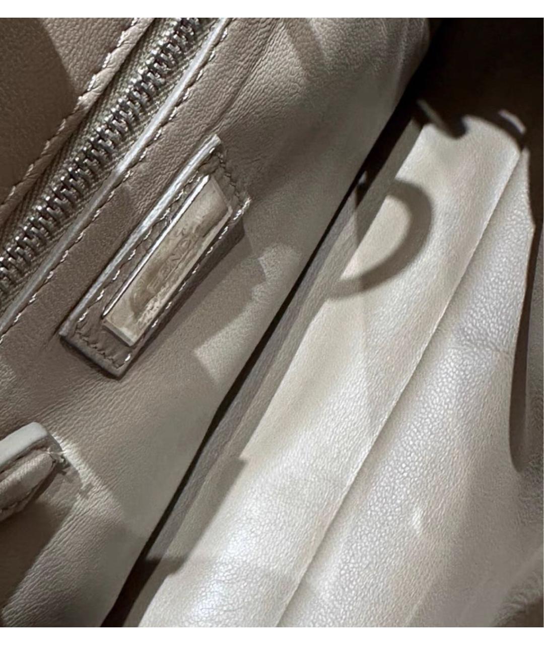 FENDI Бежевая кожаная сумка через плечо, фото 7