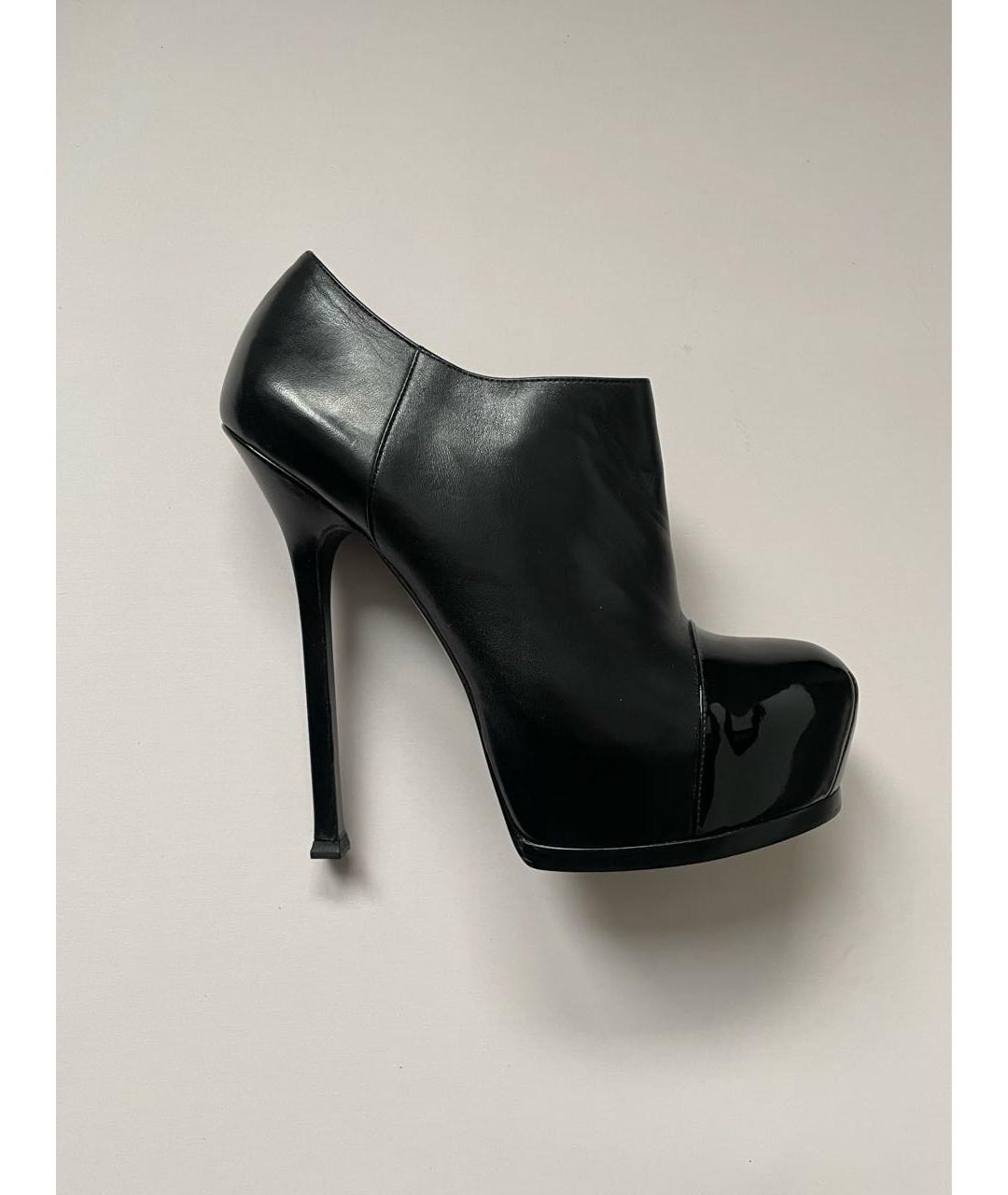 SAINT LAURENT Черные кожаные ботильоны, фото 8