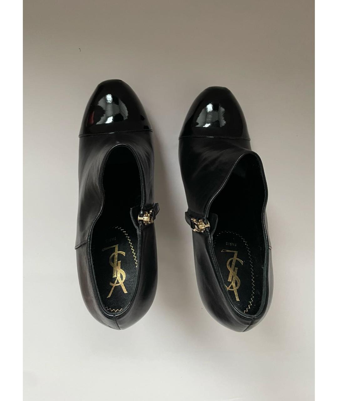 SAINT LAURENT Черные кожаные ботильоны, фото 3