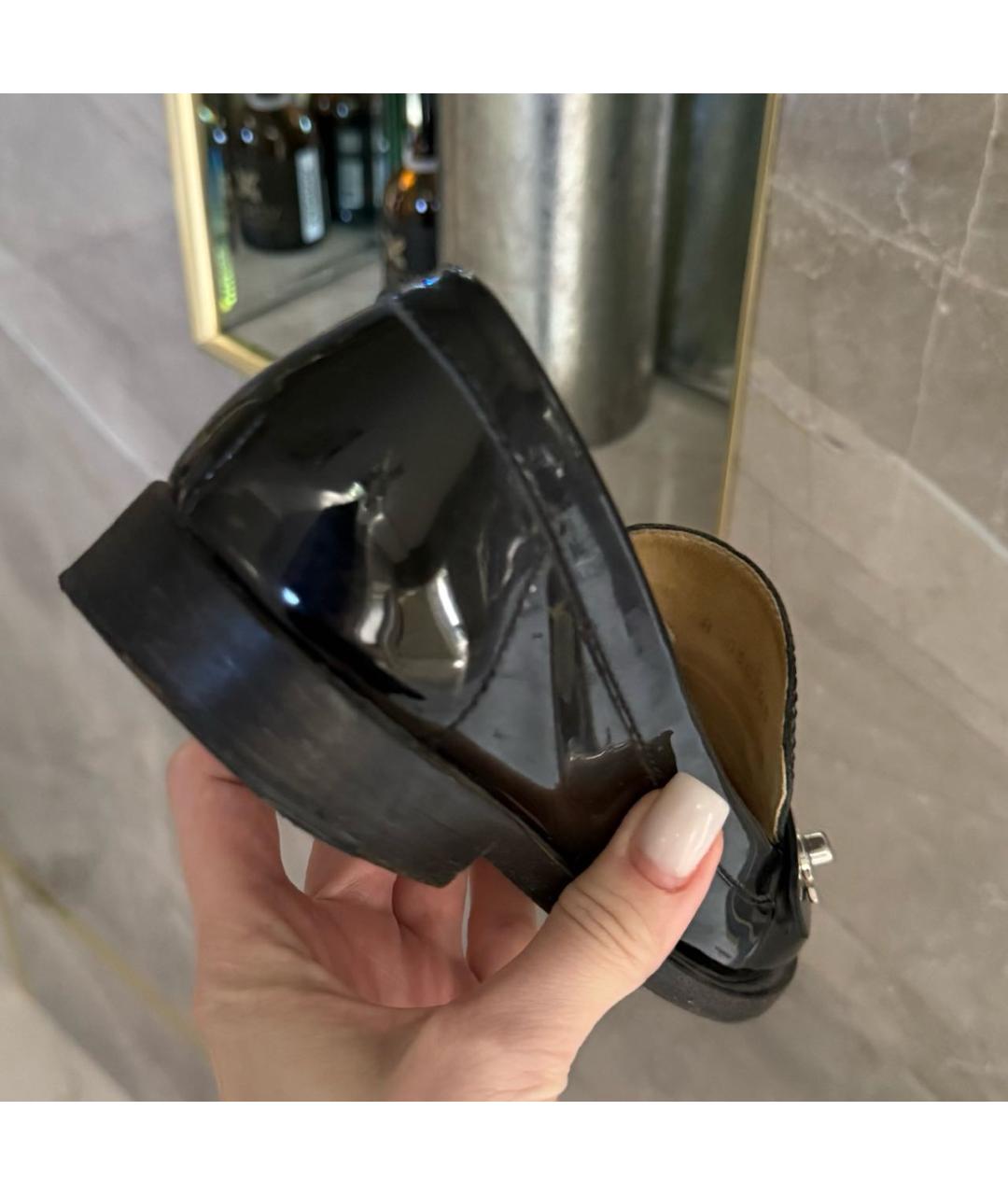 CHANEL Черные лоферы из лакированной кожи, фото 5