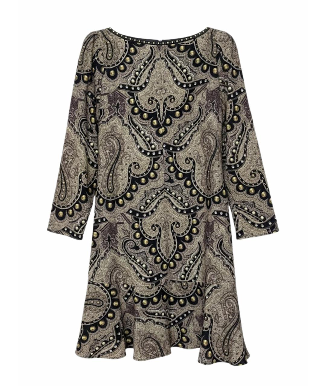 ETRO Коричневое полиэстеровое повседневное платье, фото 1