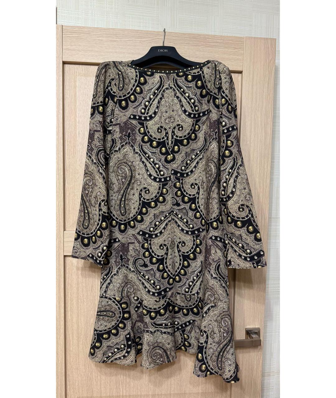 ETRO Коричневое полиэстеровое повседневное платье, фото 6