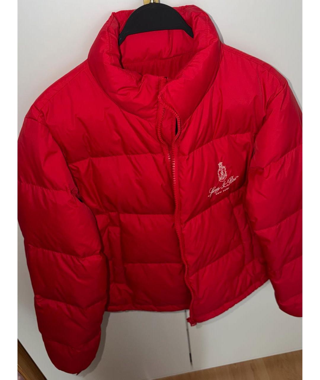 SPORTY AND RICH Красный полиамидовый пуховик, фото 7