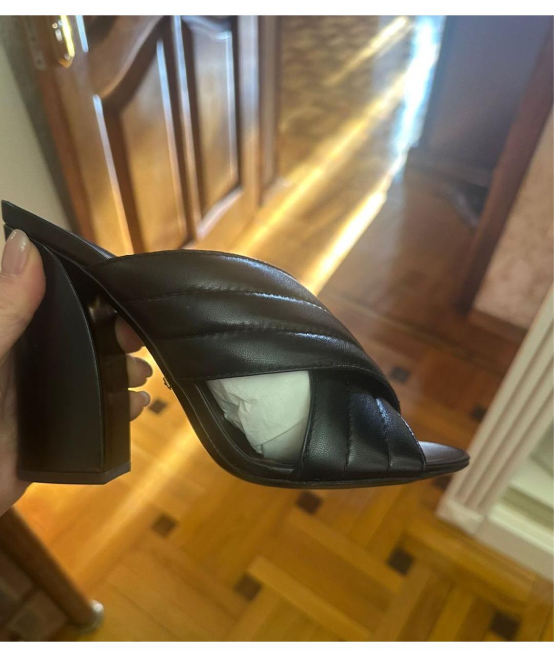 GUCCI Черные кожаные мюли, фото 4