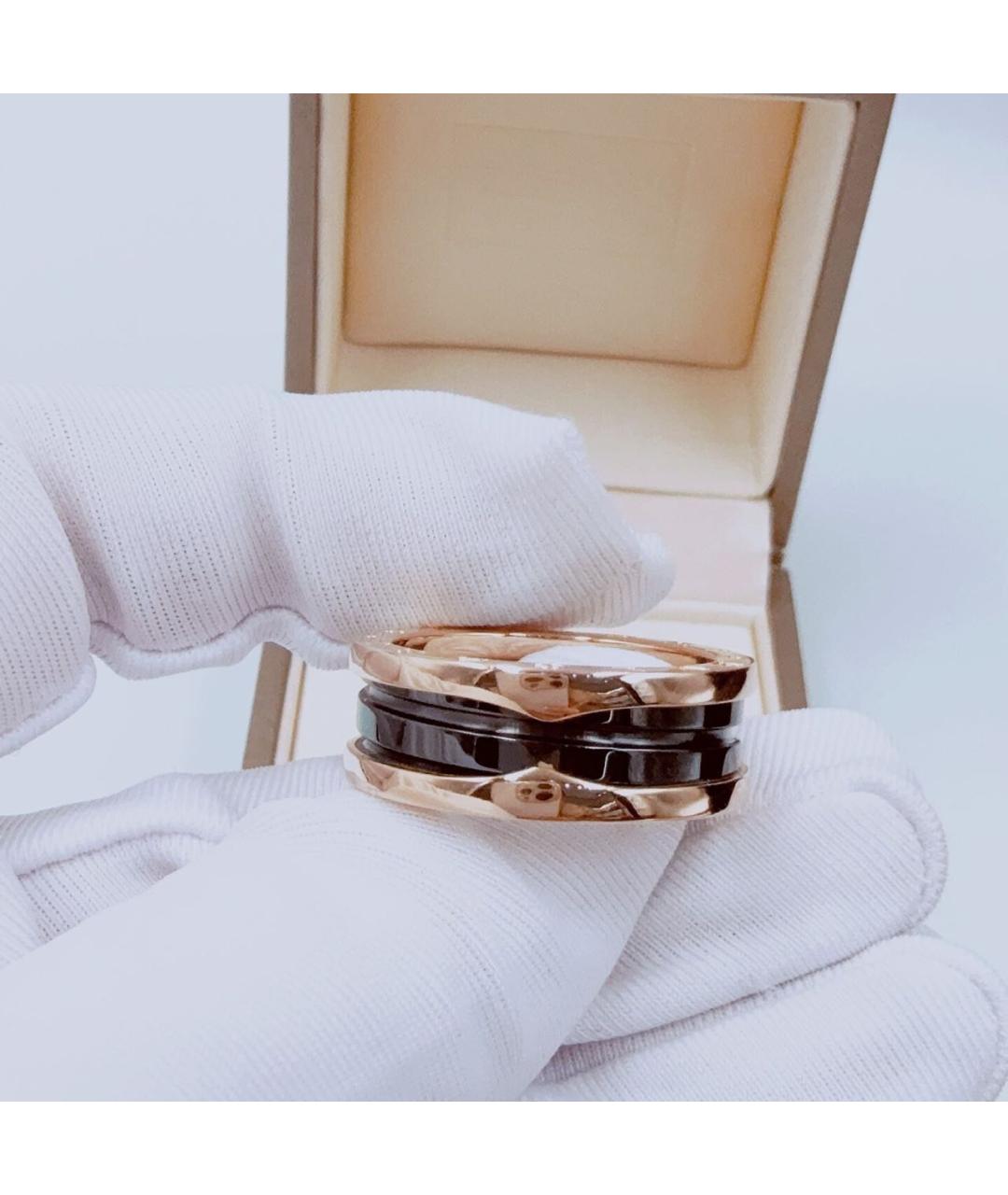 BVLGARI Черное кольцо из розового золота, фото 3