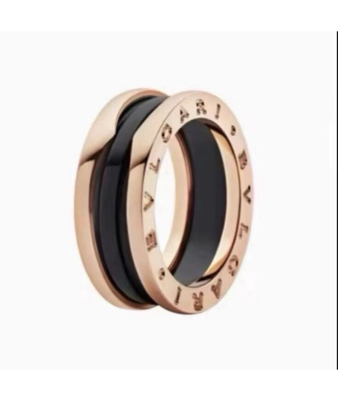 BVLGARI Черное кольцо из розового золота, фото 7
