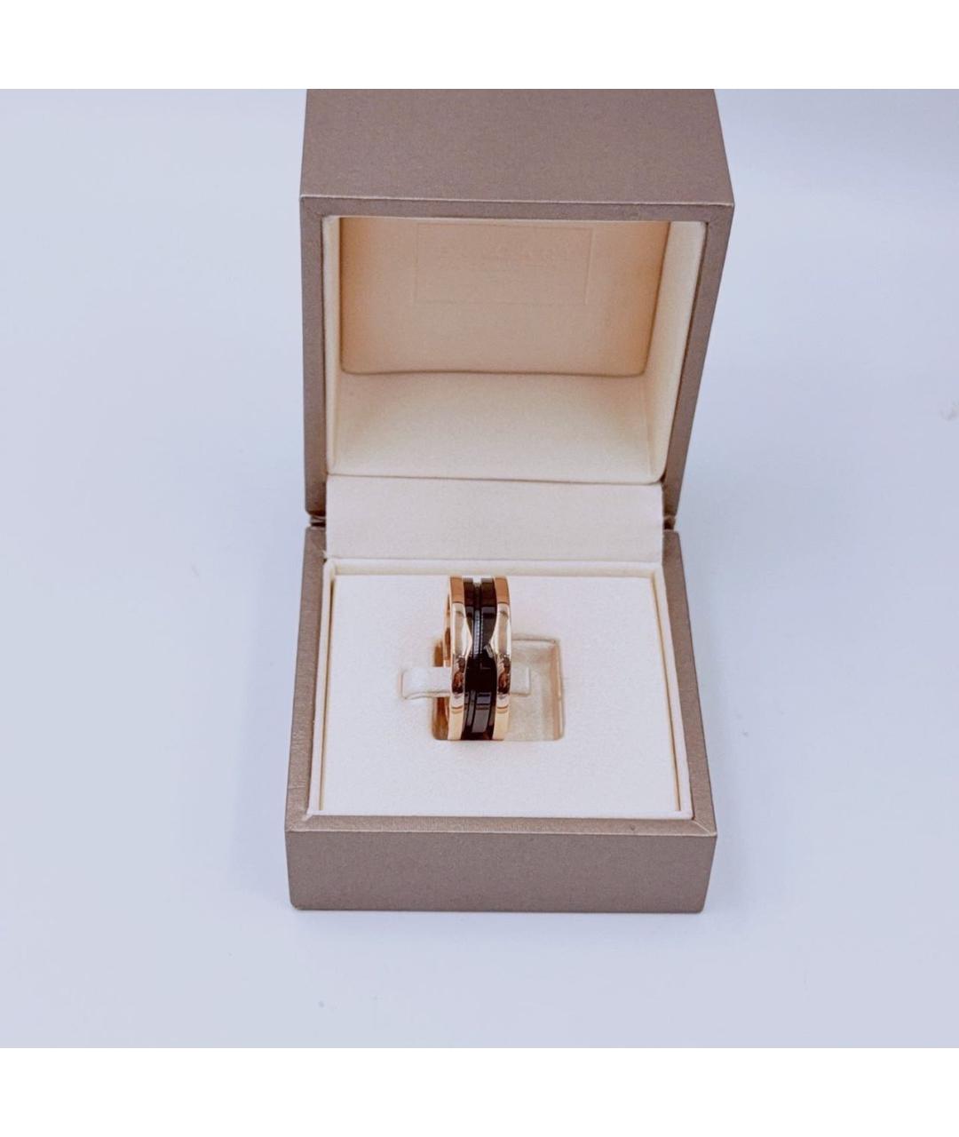 BVLGARI Черное кольцо из розового золота, фото 2