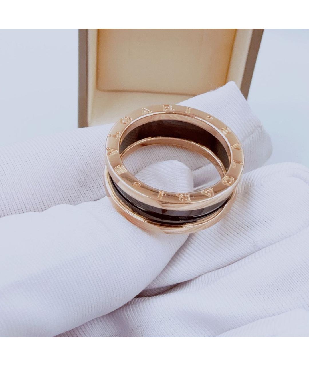 BVLGARI Черное кольцо из розового золота, фото 6