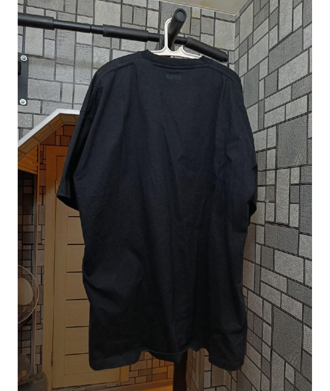 VETEMENTS Черная хлопковая футболка, фото 2