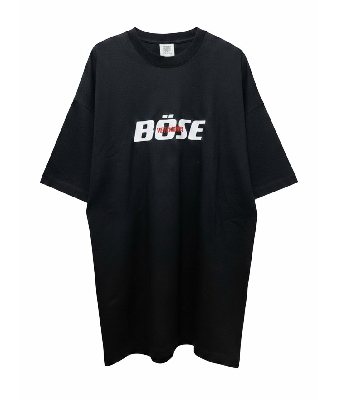 VETEMENTS Черная хлопковая футболка, фото 1