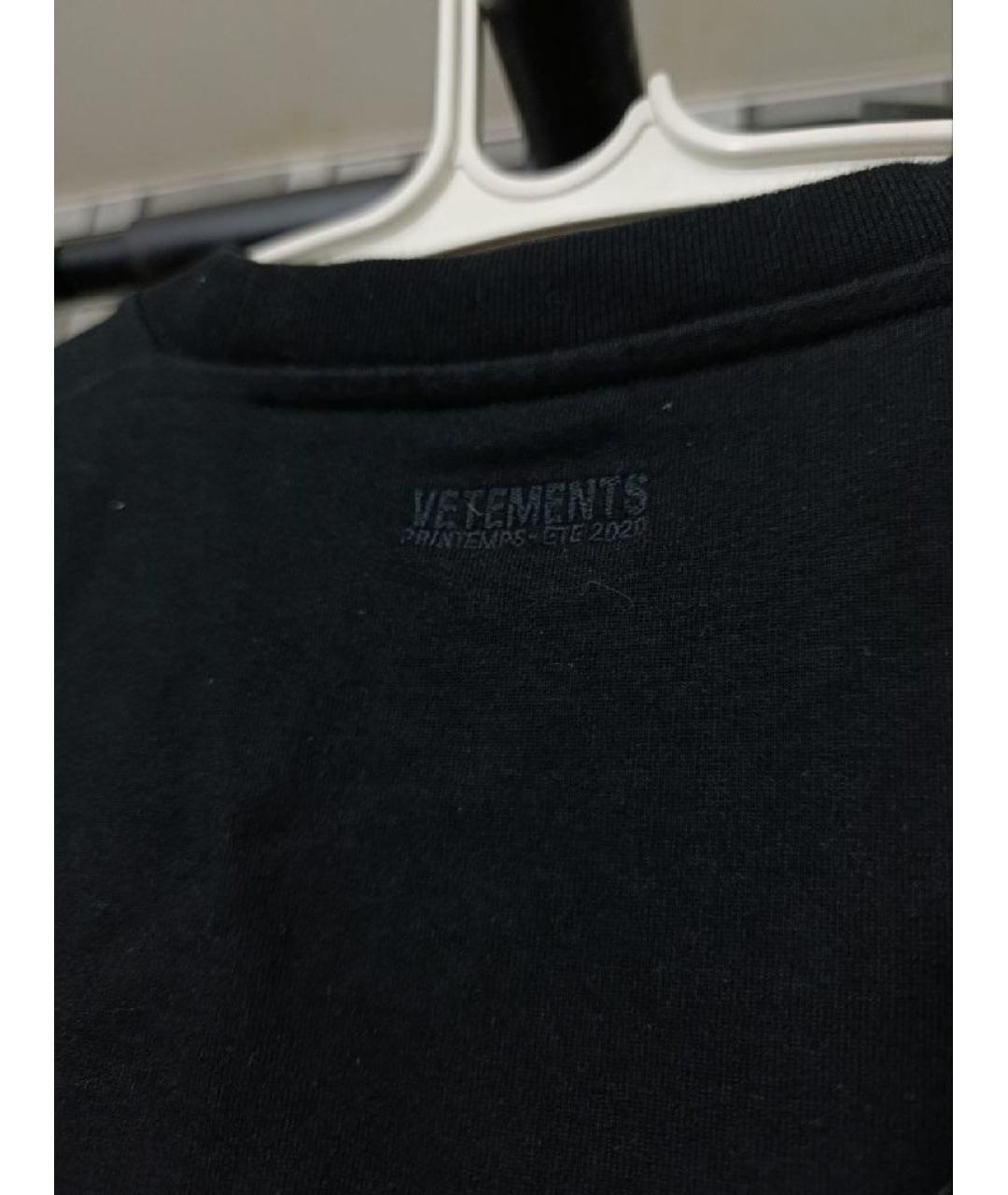 VETEMENTS Черная хлопковая футболка, фото 4