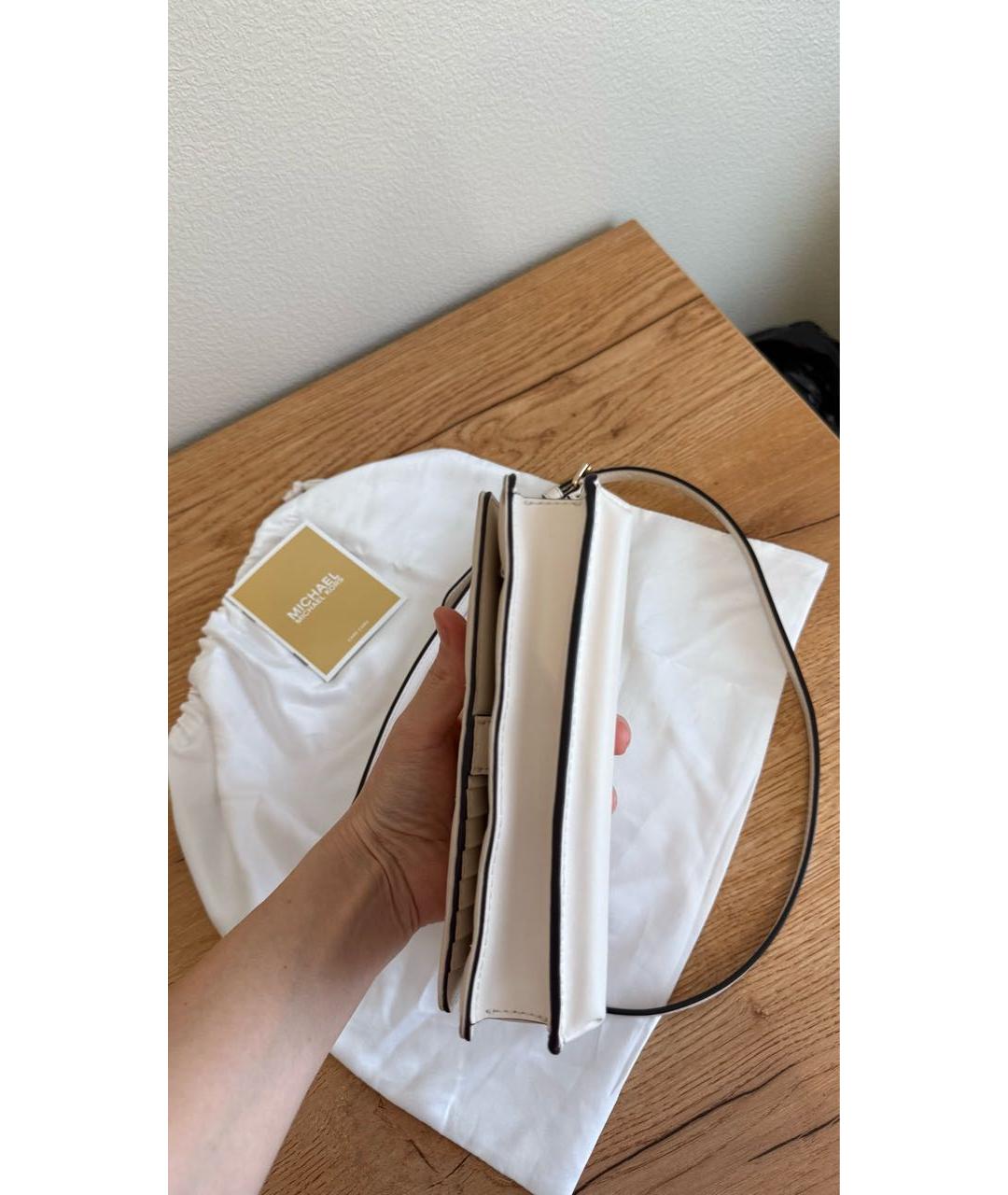 MICHAEL KORS Бежевая сумка через плечо из искусственной кожи, фото 5