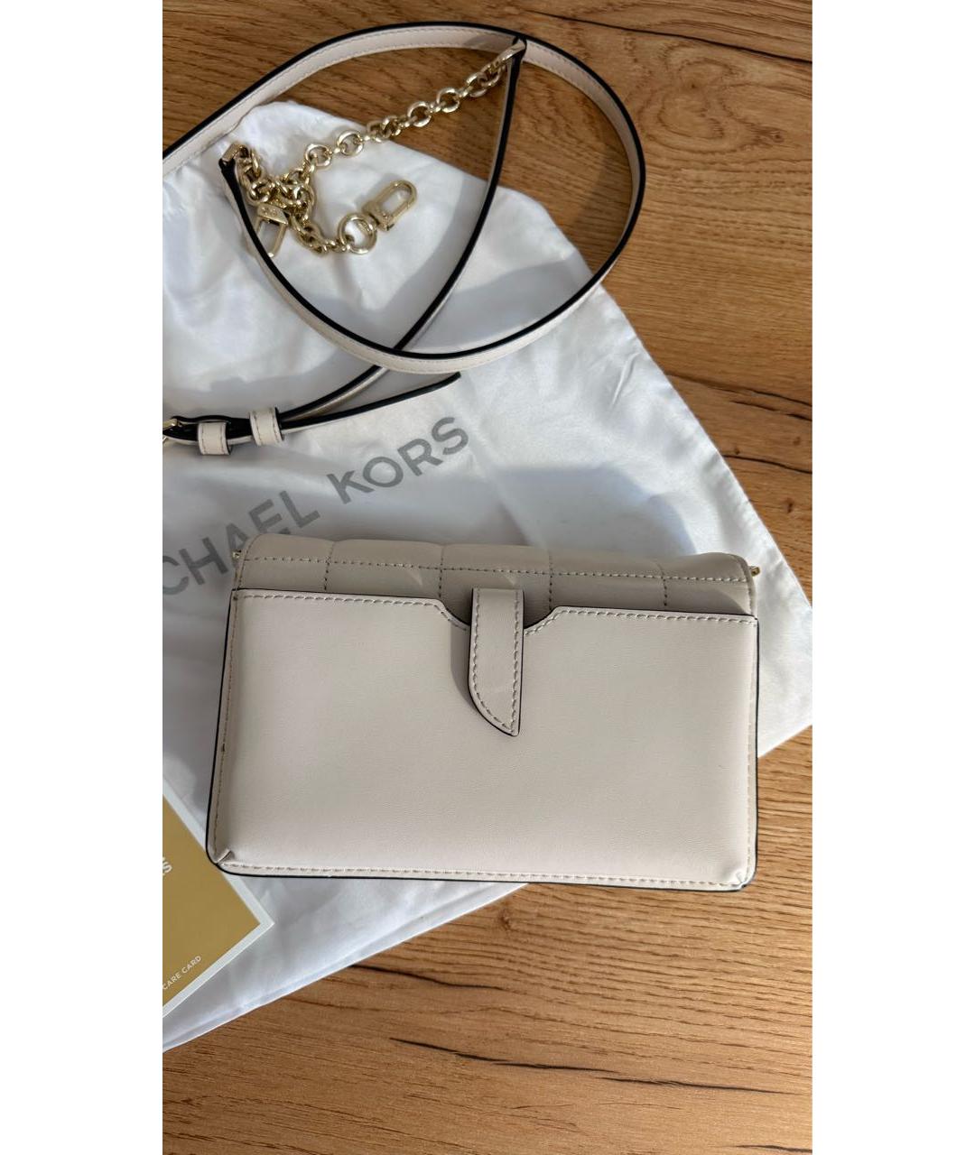 MICHAEL KORS Бежевая сумка через плечо из искусственной кожи, фото 2