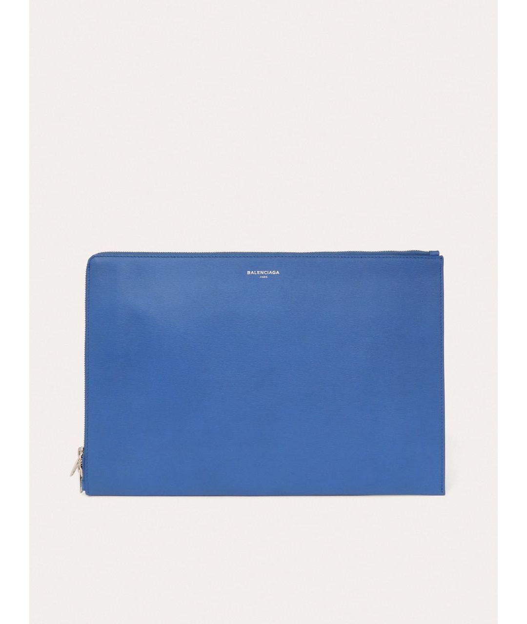BALENCIAGA Синяя кожаная папка для документов, фото 9