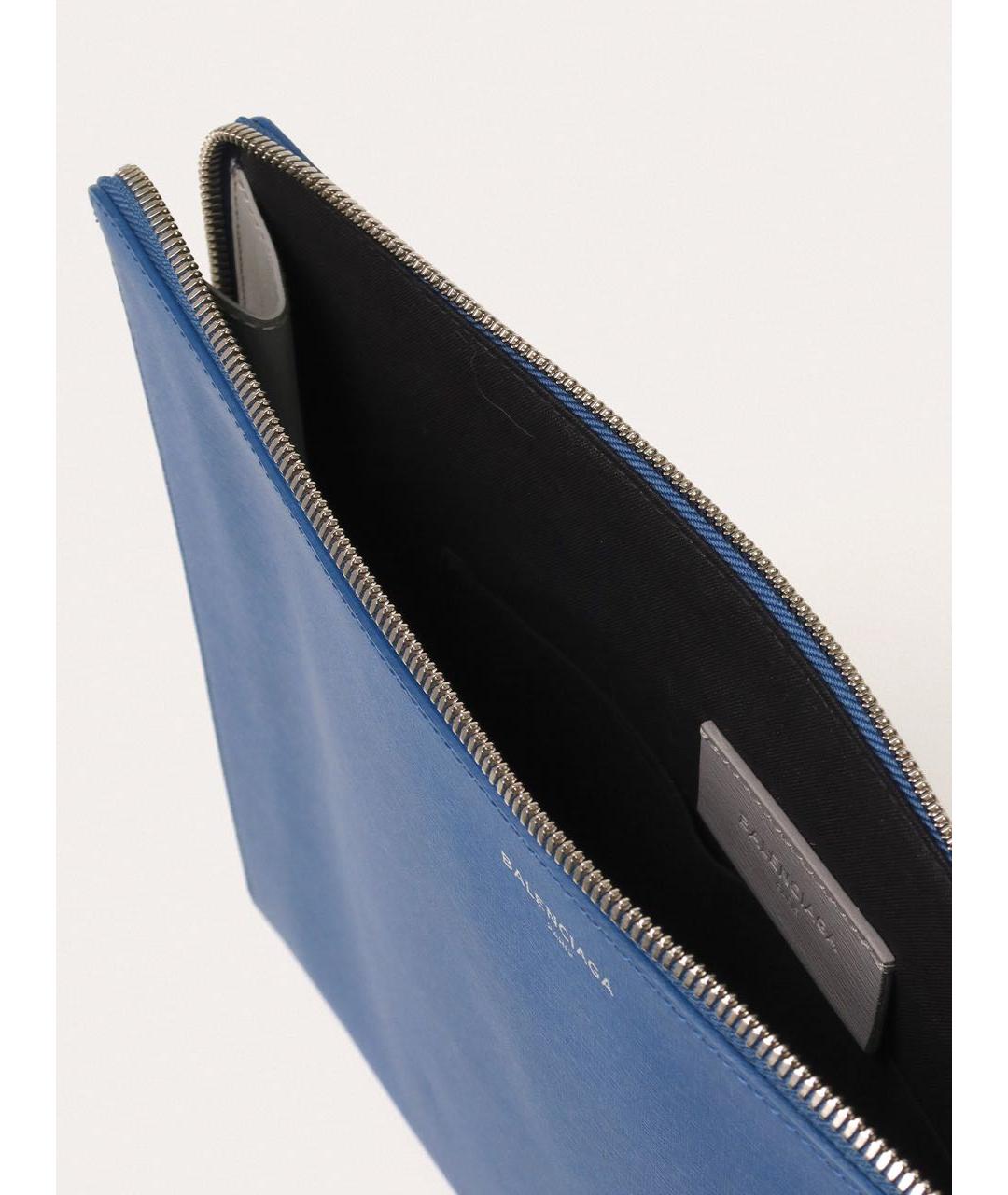 BALENCIAGA Синяя кожаная папка для документов, фото 4