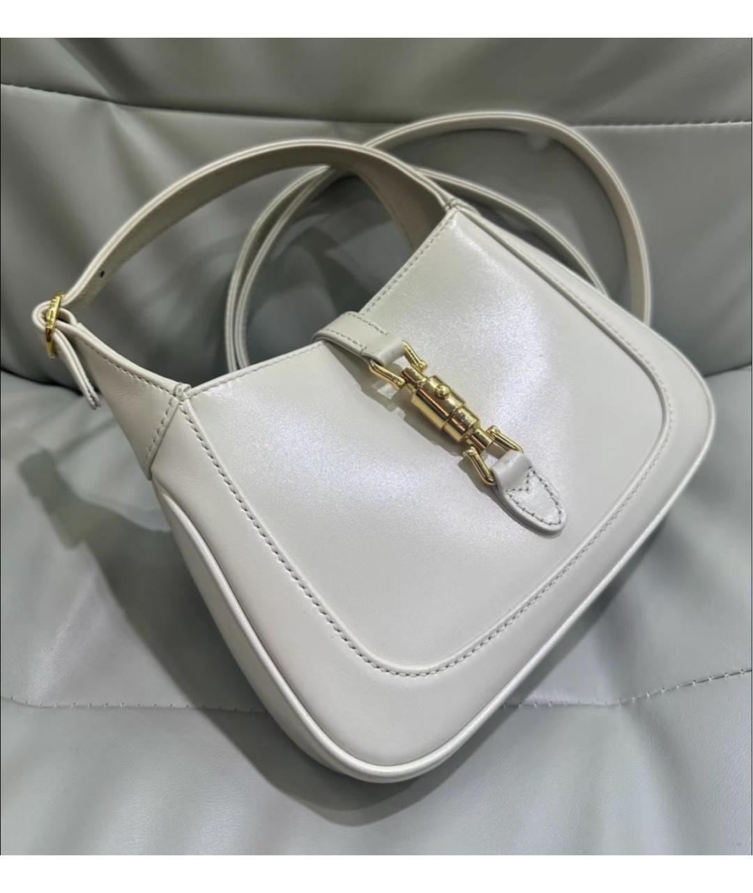 GUCCI Белая кожаная сумка через плечо, фото 3