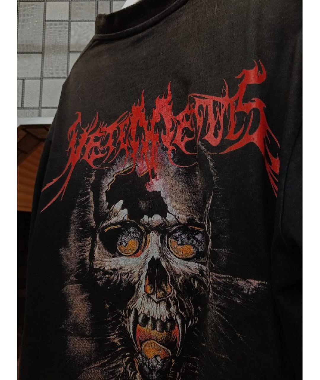 VETEMENTS Черная хлопковая футболка, фото 4