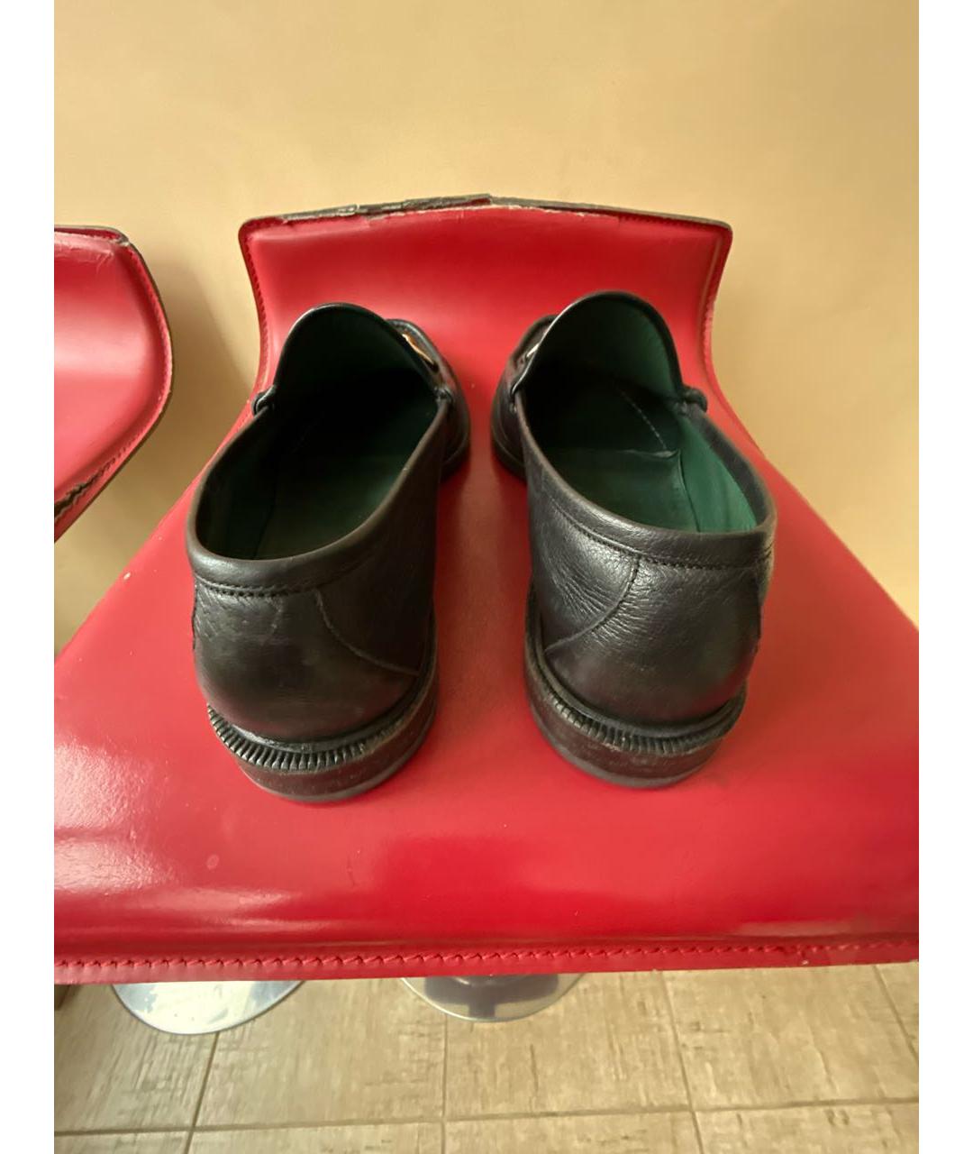 GUCCI Черные кожаные лоферы, фото 4