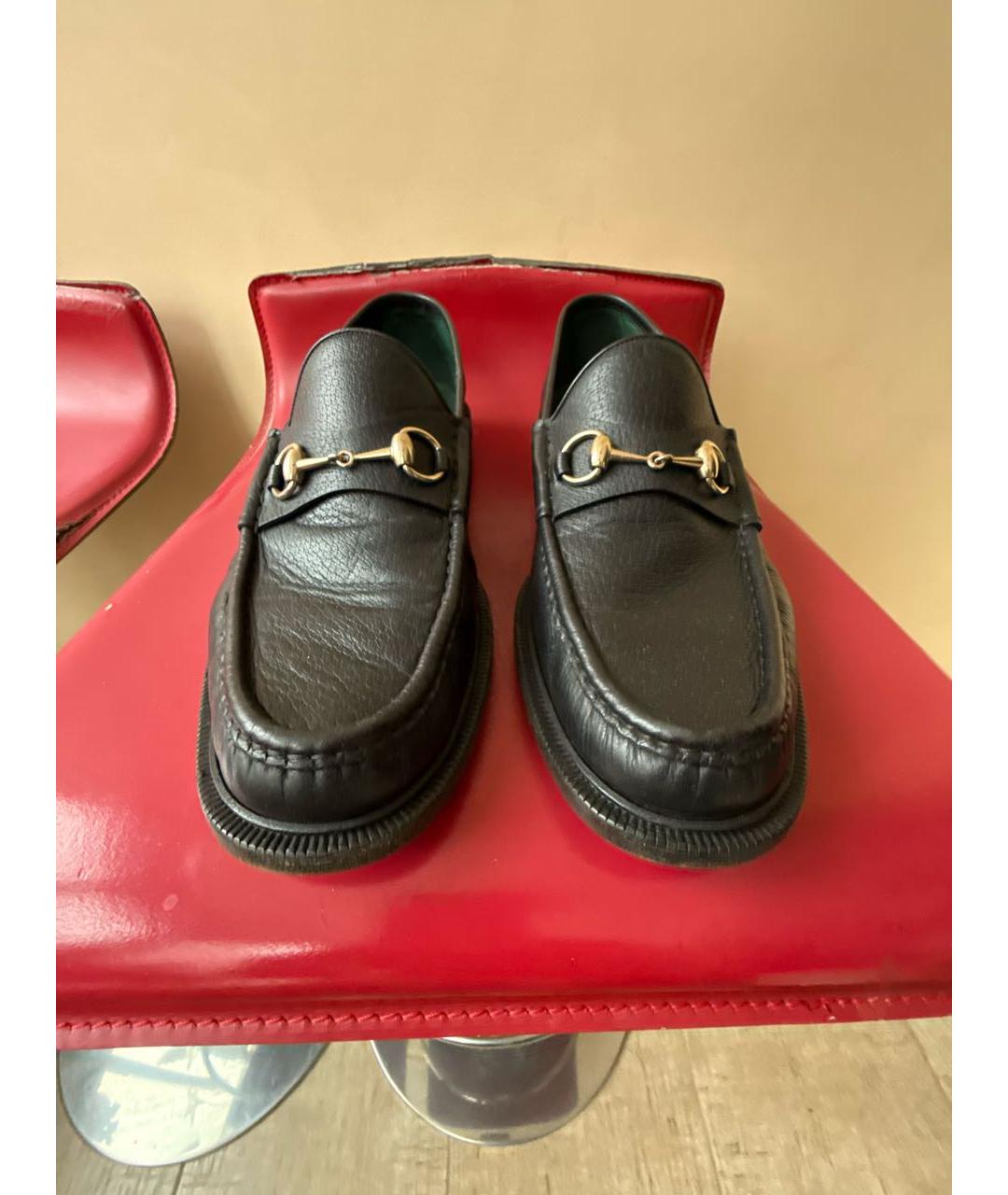 GUCCI Черные кожаные лоферы, фото 2