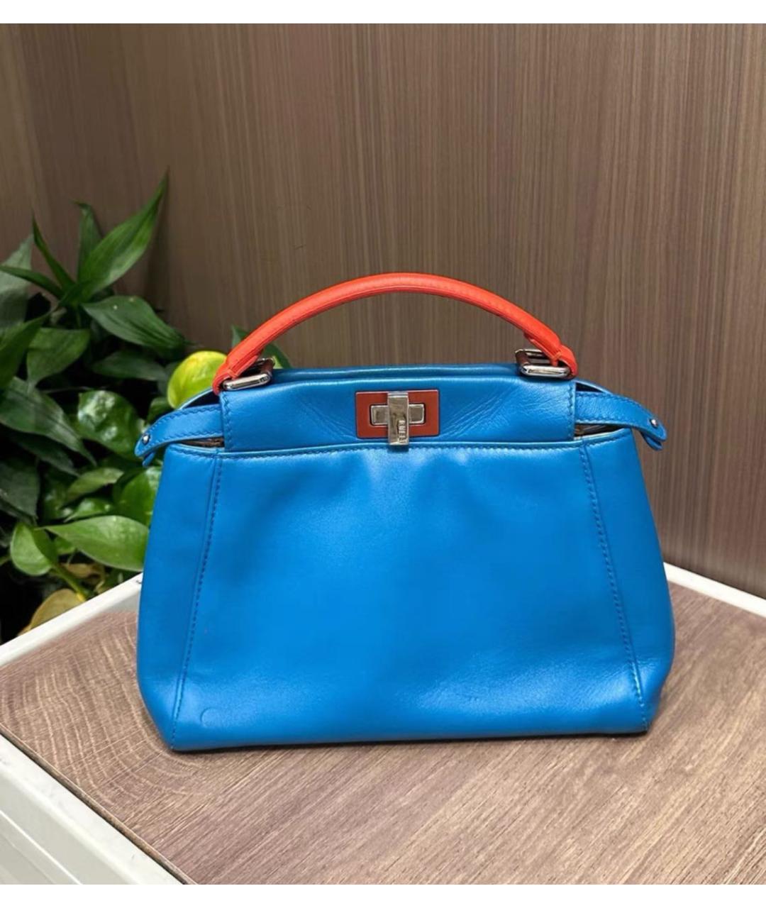 FENDI Синяя кожаная сумка через плечо, фото 3