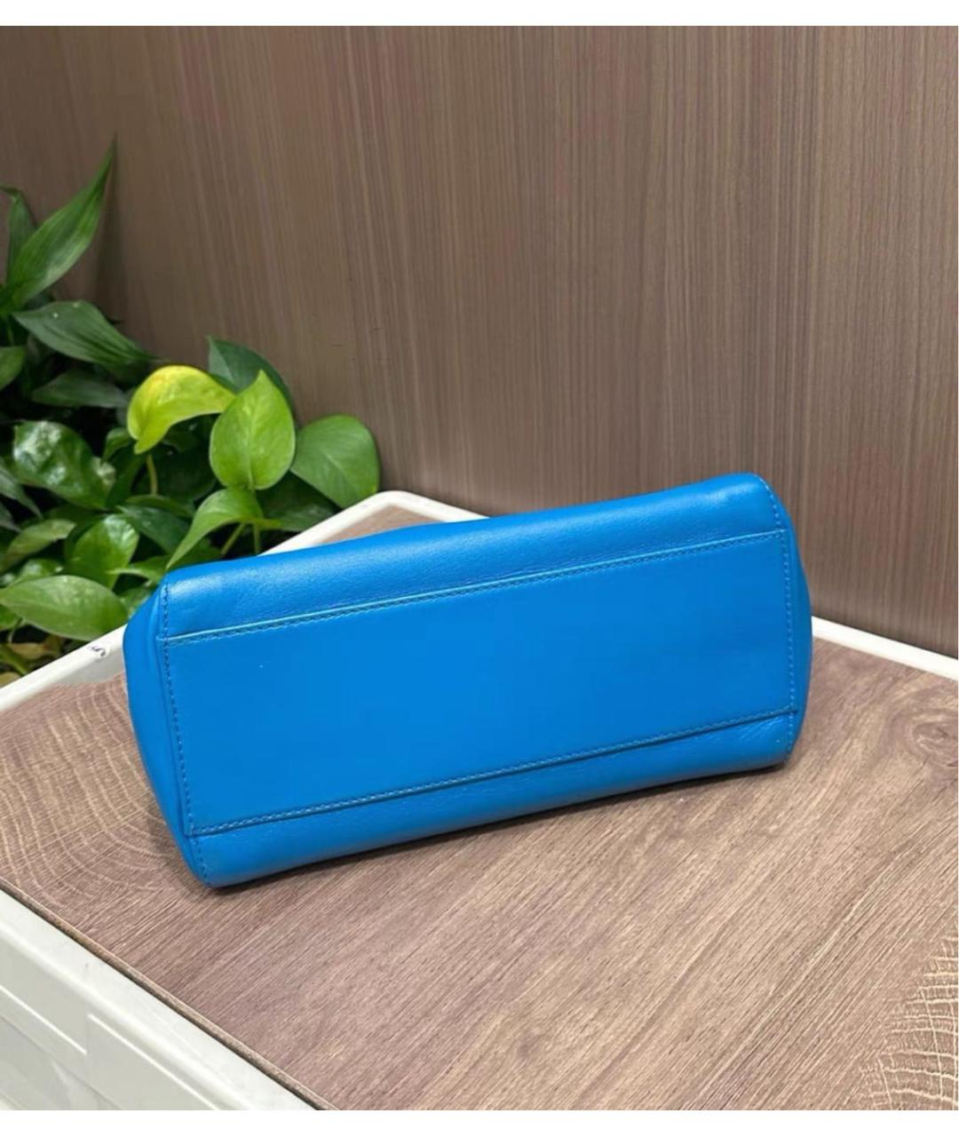 FENDI Синяя кожаная сумка через плечо, фото 4