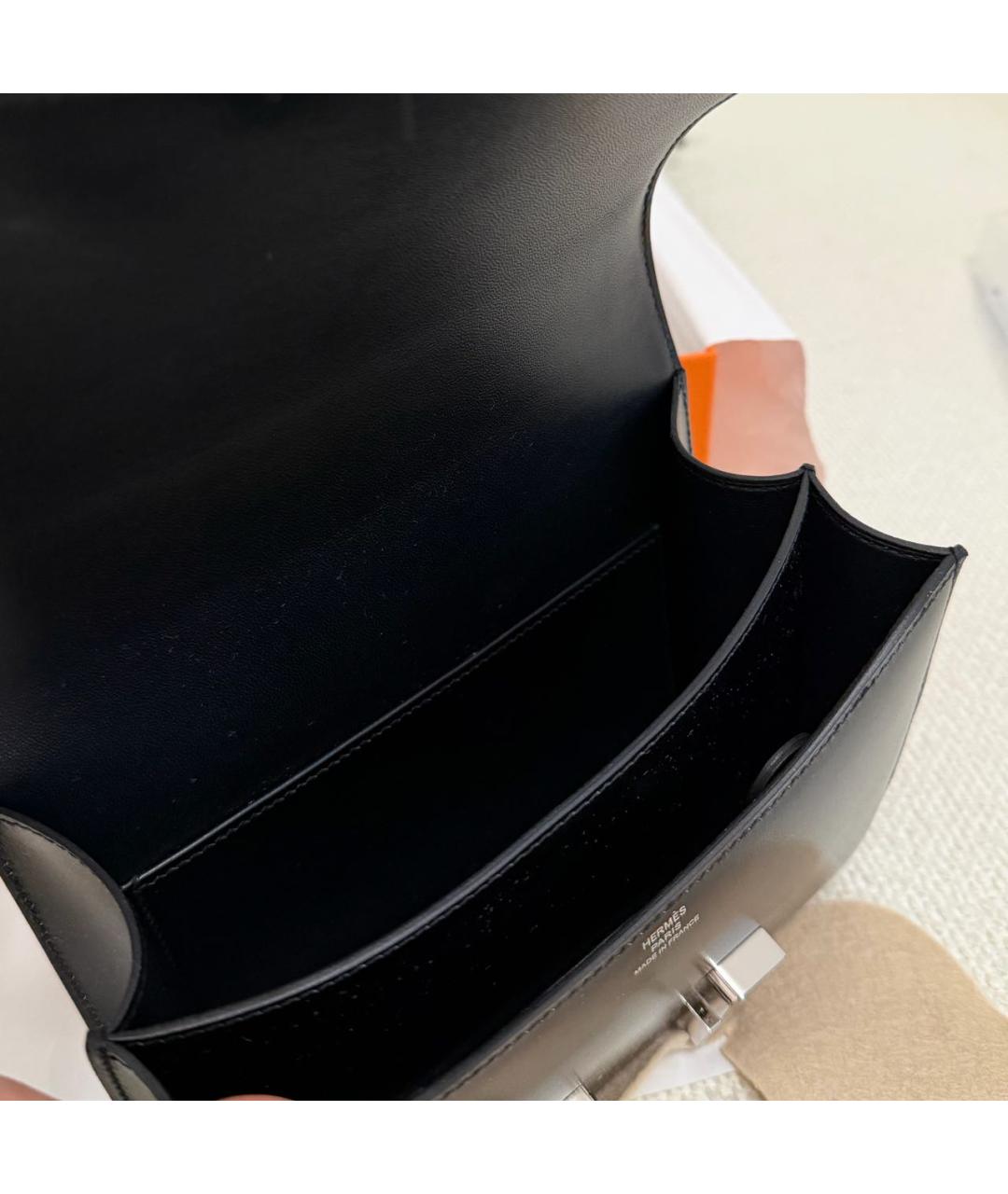 HERMES Черная кожаная сумка через плечо, фото 4