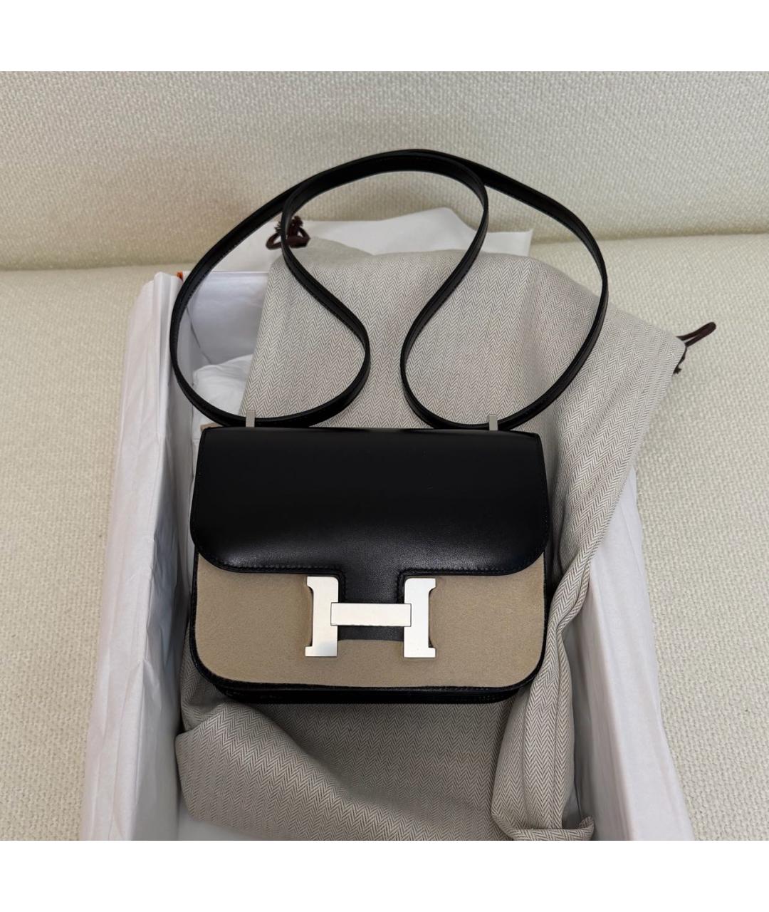 HERMES Черная кожаная сумка через плечо, фото 6